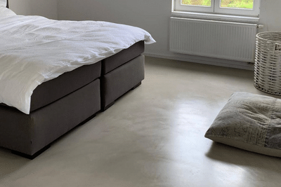 Microcement vloer slaapkamer Antwerpen Kontich