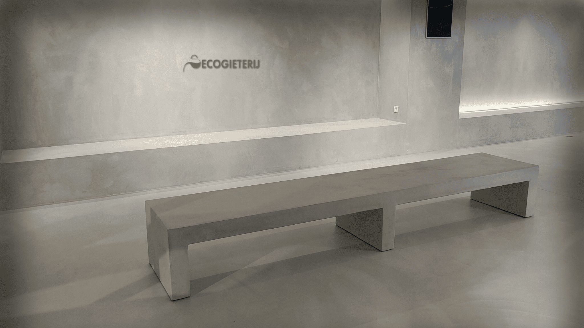 Microcement zitbanken, koffietafels